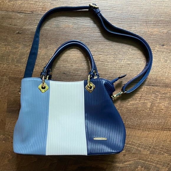 POMELO BEST Neapolitan handbag PU leather shoulder bag crossbody blue purse EUC - Picture 14 of 16